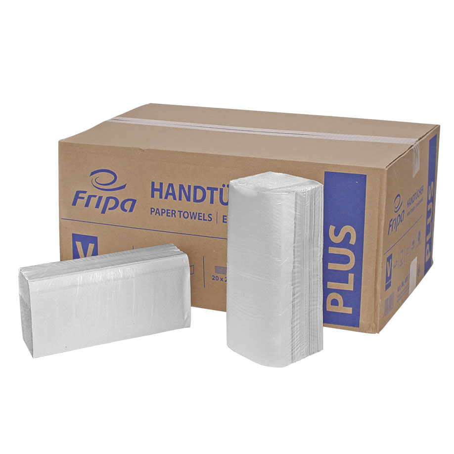 Fripa - Papierhandtücher Plus 1-lagig naturell 25 x 23 cm (20 x 250 Stck.)