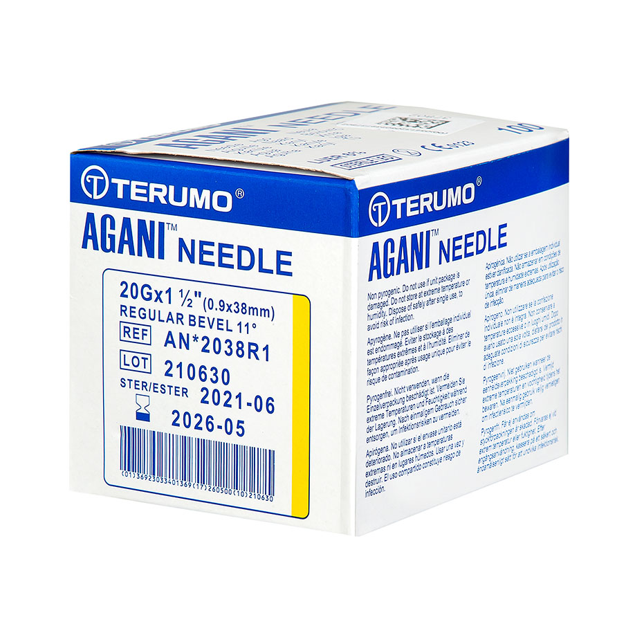 Agani Einmal-Kanülen Nr. 1, 0,90 x 38 mm, gelb (100 Stck.)