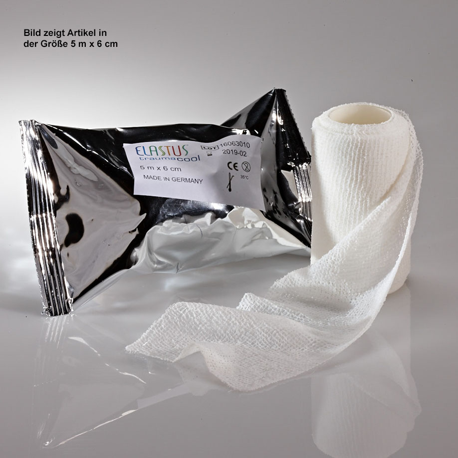 ELASTUS TraumaCool Binden 5 m x 8 cm (10 Stck.) Stütz- und Entlastungsbinde auf Zinkleimbasis